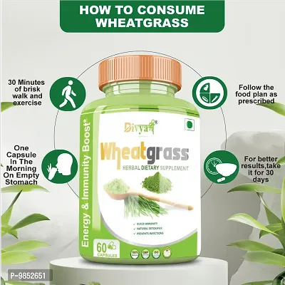 Divya Shree Wheatgrass Capsule Natural Supplement, Pure  Unprocessed Made Using Premium Ingredients, Helpful in losing weight 60 Capsule, Jeevan Care Ayurveda-thumb5