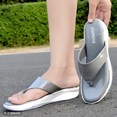 Elegant Grey Patent Leather Sandals For Women-thumb0