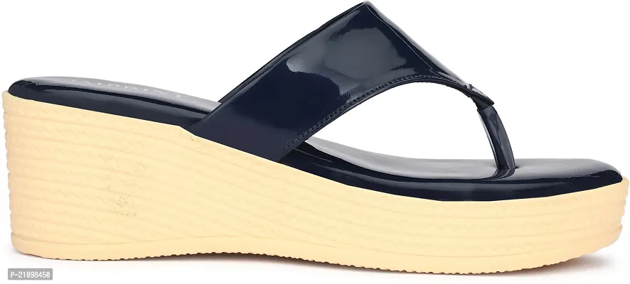 Elegant Blue Patent Leather Sandals For Women-thumb0