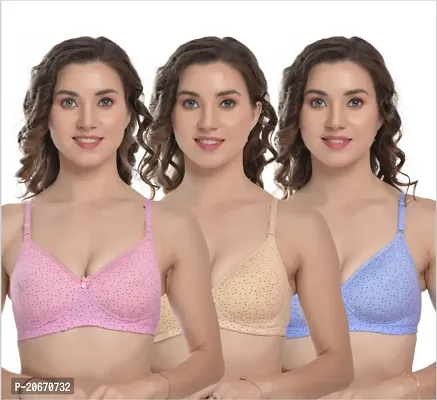 Stylish Cotton Solid Bras For Women Pack of 3-thumb0