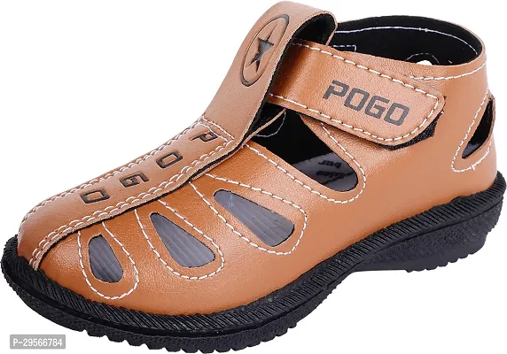 Stylish Brown Mesh Self Design Sandals For Kids-thumb2