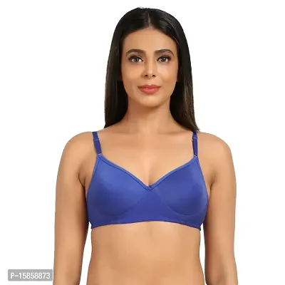 Buy Women's Cotton Blend T Shirt Lightly Padded Bra (Blue, 32B)-PID40890  Online In India At Discounted Prices
