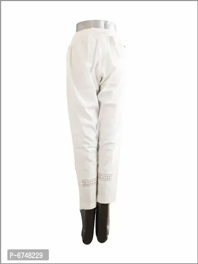 Regular Fit Women White Rayon Trousers-thumb0
