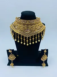 Stylish Golden Alloy Quartz Jewellery Set For Women-thumb1