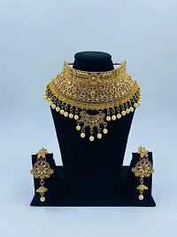 Stylish Golden Alloy Topaz Jewellery Set For Women-thumb1