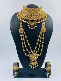 Stylish Golden Alloy Topaz Jewellery Set For Women-thumb3