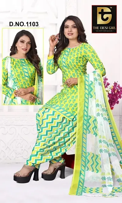 Elegant Crepe Dress Material with Dupatta For Women