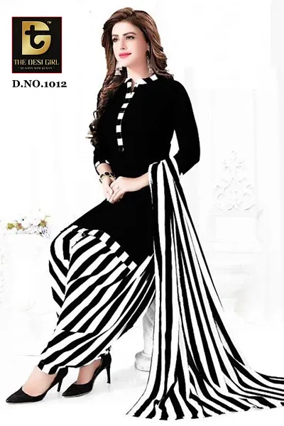 Latest Crepe Dress Material with Dupatta