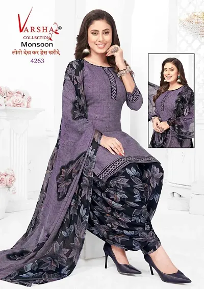Stylish Synthetic Printed Unstitched Suits