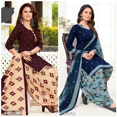 Fancy Synthetic Unstitched Dress Material For Women Pack Of 2