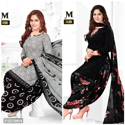 Fancy Synthetic Unstitched Dress Material For Women Pack Of 2