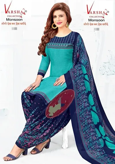 Elegant Synthetic Dress Material with Dupatta For Women