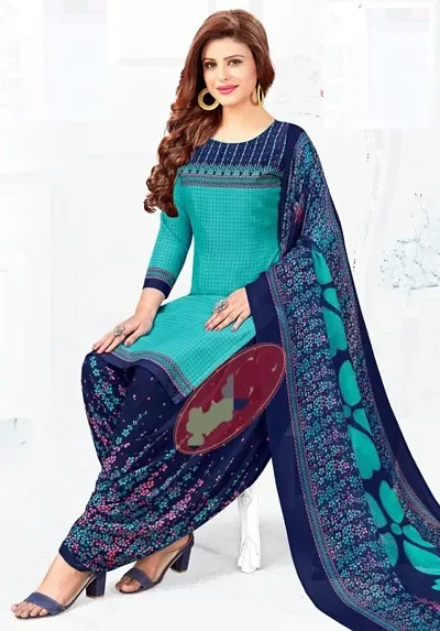 Elegant Synthetic Dress Material with Dupatta For Women