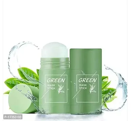 Clean Face Mask Beauty Skin Green Tea Clean Face Mask Stick Cleans Pores Dirt Moisturizing Hydrating Whitening Care Face (Pack of 1)