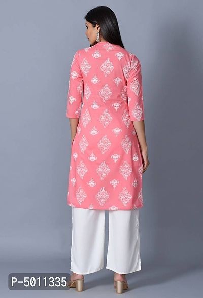 Contemporary Peach Cotton Chikankari Straight Kurta For Women-thumb4