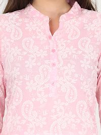 Contemporary Pink Cotton Chikankari Straight Kurta For Women-thumb4