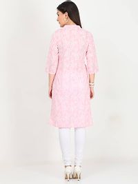 Contemporary Pink Cotton Chikankari Straight Kurta For Women-thumb3