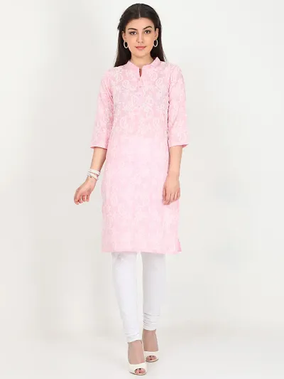 Contemporary Chikankari Straight Kurta For Women