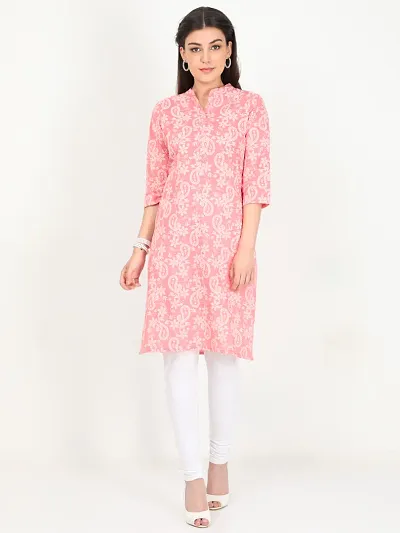 Contemporary Chikankari Straight Kurta For Women