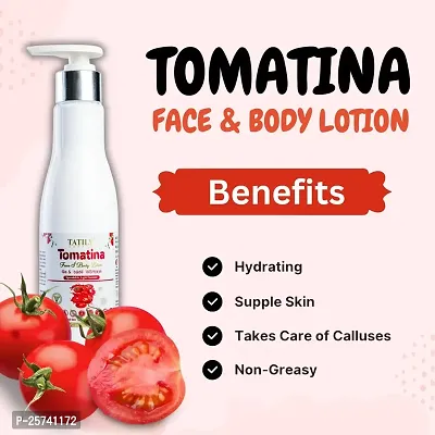 Tatily London Tomatina Face  Body Lotion | Silky Smooth Results | Enriched with Tomato Extract | Skin Rejuvenation | 24-Hour Moisturization for Normal to Dry Skin - 200g-thumb2