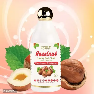 Tatily London Hazelnut Bodywash Powered by Botnica for Exfoliating and Hydrating | Rock Salt  Coffee Extract Shower Gel | Free of Parabens  Silicones | Dermatologically Tested - 300ml-thumb2