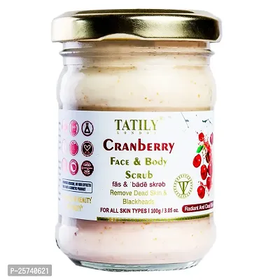 Tatily London Cranberry Face  Body Scrub | Tan, Dirt  Dead Skin Remover | Soft  Smooth Skin | 100g