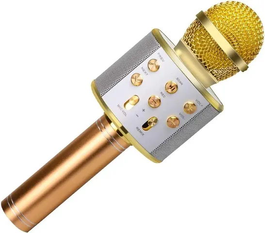 Advance Handheld Wireless Singing Mike Multi-Function Bluetooth Karaoke Mic with Microphone Speaker for All Smart Phone