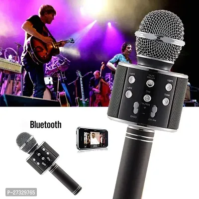 Advance Handheld Wireless Singing Mike Multi-Function Bluetooth Karaoke Mic with Microphone Speaker for All Smart Phone-thumb0