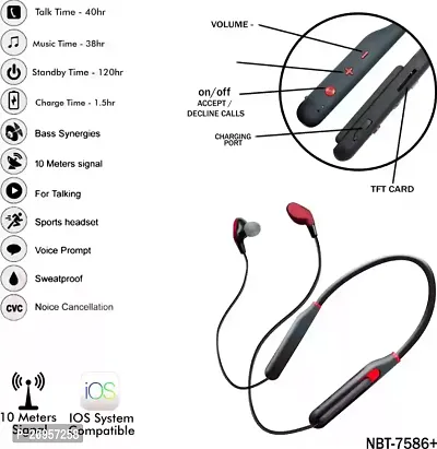 Bullet Neckband Splash-Proof Sport Stereo High Bass Sound Wireless headphone K7 Bluetooth Headset  (Assorted, In the Ear)-thumb5