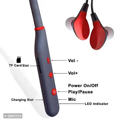 Bullet Neckband Splash-Proof Sport Stereo High Bass Sound Wireless headphone K14 Bluetooth Headset  (Assorted, In the Ear)-thumb2