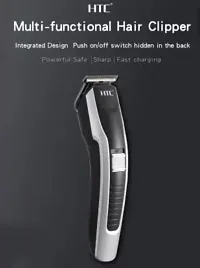 HTC AT-538 Orignal Rechargeable Hair Beard Moustache Trimmer Clipper Fully Waterproof Trimmer 100 min Runtime 10 Length Settings  (Black)-thumb1