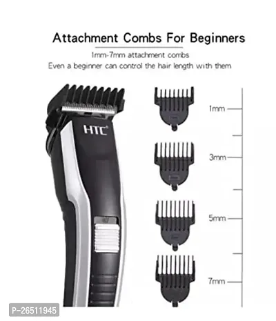 HTC AT-538 Orignal Rechargeable Hair Beard Moustache Trimmer Clipper Fully Waterproof Trimmer 100 min Runtime 10 Length Settings  (Black)-thumb3