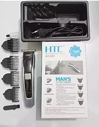 HTC AT-538 Orignal Rechargeable Hair Beard Moustache Trimmer Clipper Fully Waterproof Trimmer 100 min Runtime 10 Length Settings  (Black)-thumb4