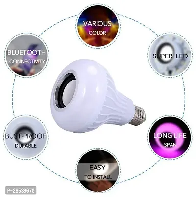 Led Music Bulb High Power Portable Bluetooth Speaker with Powerful Stereo Sound and Mic for Calling Function for All Smartphone Mobile Laptop.-thumb2