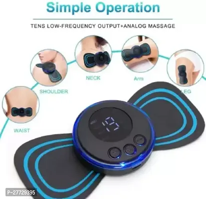 Mini Butterfly TENS Massager with 8 Modes, 19 Levels Electric Rechargeable Portable EMS Patch for Shoulder, Neck, Arms, Legs, Neck, Men/Women [Free Mobile Stand]-thumb2