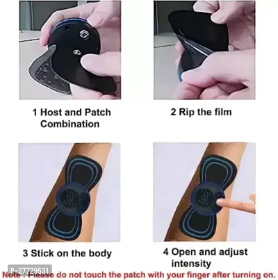 Whole Body Massager 8 Modes Portable Mini Massager Cervical Massage Soothing Pain, Body Massager Patch for Whole Body Neck Back Waist Arms Legs Aches - Black-thumb4