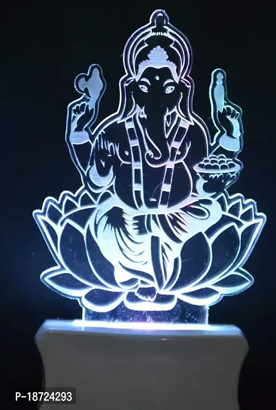 KRISHA RATAN The Lord Ganesh 3D Illusion Night Lamp Comes with 7 Multicolor and 3D Illusion Design Suitable for Room,Drawing Room,Lobby F21-thumb4