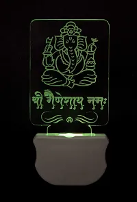 KRISHA RATAN The Lord Ganesh 3D Illusion Night Lamp Comes with 7 Multicolor and 3D Illusion Design Suitable for Room,Drawing Room,Lobby F60-thumb1