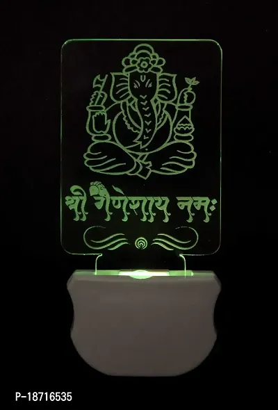 KRISHA RATAN The Lord Ganesh 3D Illusion Night Lamp Comes with 7 Multicolor and 3D Illusion Design Suitable for Room,Drawing Room,Lobby F60-thumb2