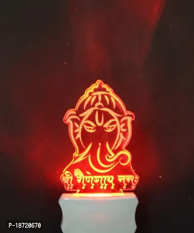 KRISHA RATAN The Lord Ganesh 3D Illusion Night Lamp Comes with 7 Multicolor and 3D Illusion Design Suitable for Room,Drawing Room,Lobby F19-thumb5