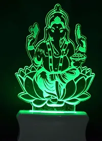 KRISHA RATAN The Lord Ganesh 3D Illusion Night Lamp Comes with 7 Multicolor and 3D Illusion Design Suitable for Room,Drawing Room,Lobby F21-thumb1