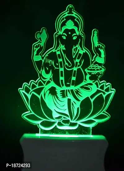 KRISHA RATAN The Lord Ganesh 3D Illusion Night Lamp Comes with 7 Multicolor and 3D Illusion Design Suitable for Room,Drawing Room,Lobby F21-thumb2