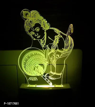 AEON METAL STICKER Plastic 3D Lord Krishna Night Lamp (Multicolour)Pack of 1-thumb2
