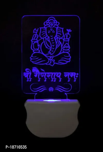 KRISHA RATAN The Lord Ganesh 3D Illusion Night Lamp Comes with 7 Multicolor and 3D Illusion Design Suitable for Room,Drawing Room,Lobby F60-thumb5