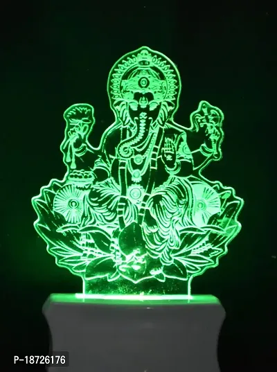 KRISHA RATAN The Lord Ganesh 3D Illusion Night Lamp Comes with 7 Multicolor and 3D Illusion Design Suitable for Room,Drawing Room,Lobby F23-thumb4