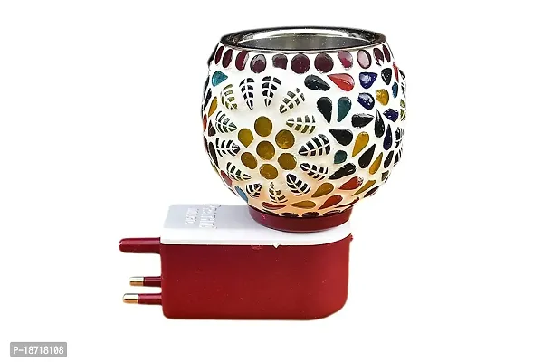 Aditya Shopping Electric Ceramic Multicolor Aroma Diffuser Kapoor Dani | Camphor Diffuser Incense Burner Holder Kapoor Dani with Night Lamp for Home, Office-thumb5