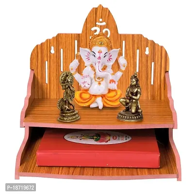 PRIMEFAIR Wooden Wall Mounted Hanging Puja Temple Wood God Stand for Pooja Room | Mandir Devghar Stand Temple Home Temple Home Wall Temple Waterproof (TEMPLE-0232)-thumb0