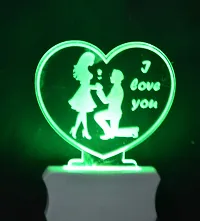 KRISHA RATAN The Couple Heart 3D Illusion Night Lamp Comes with 7 Multicolor and 3D Illusion Design Suitable for Room,Drawing Room,Lobby F30-thumb2