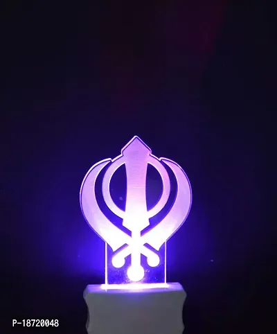 KRISHA RATAN The Khanda 3D Illusion Night Lamp Comes with 7 Multicolor and 3D Illusion Design Suitable for Room,Drawing Room,Lobby F64