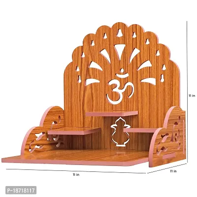 PRIMEFAIR Wooden Wall Mounted Hanging Puja Temple Wood God Stand for Pooja Room | Mandir Devghar Stand Temple Home Temple Home Wall Temple Waterproof (TEMPLE-0258)-thumb2